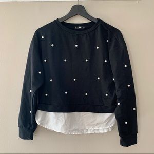 Shein Faux Pearl Layered Top